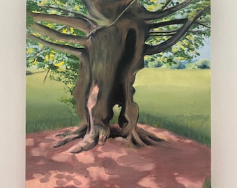 The Hollow Tree Oil Painting on Panel