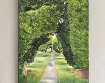 Yew Trees original oil painting on canvas