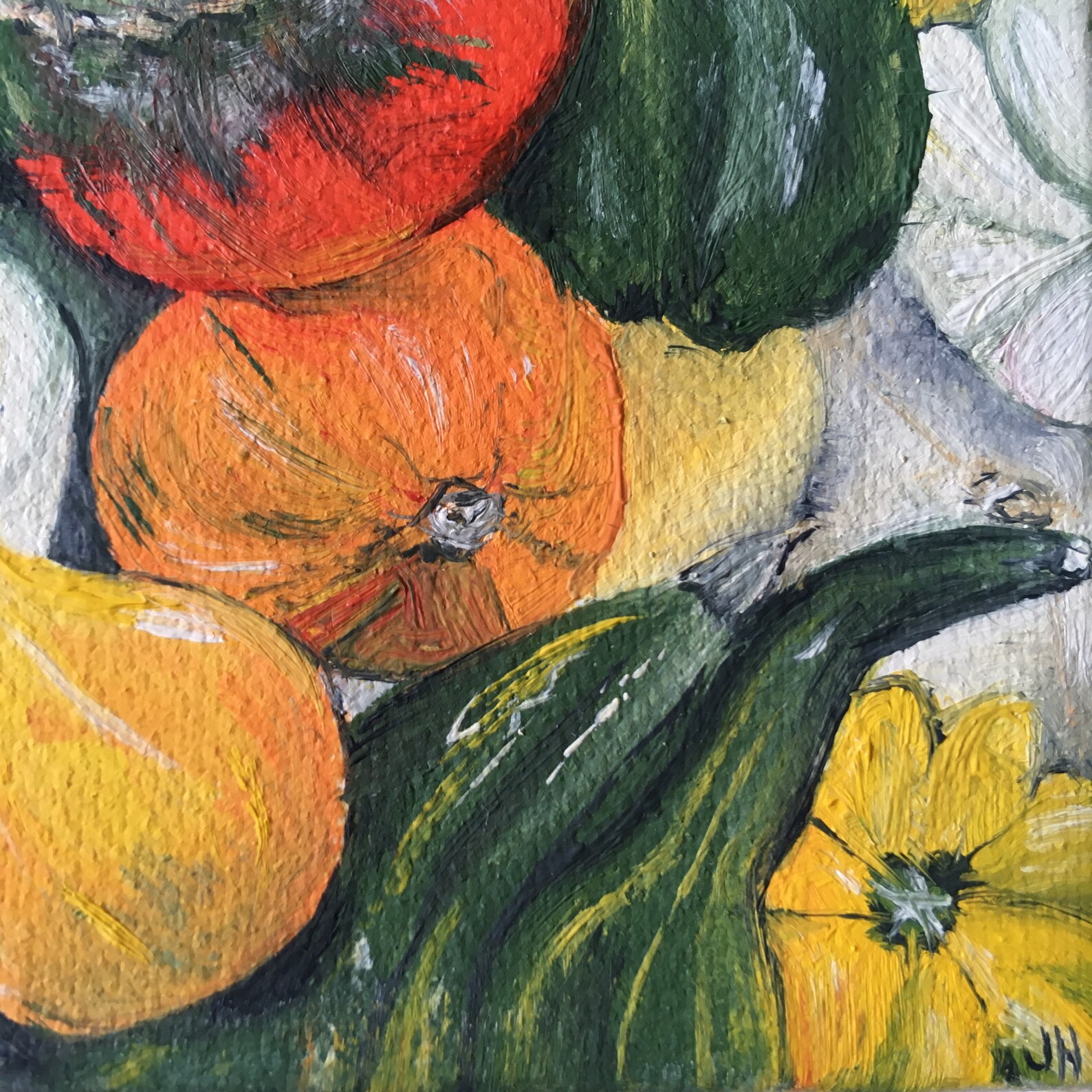 Gourds Oil Painting on Mini Canvas Etsy UK