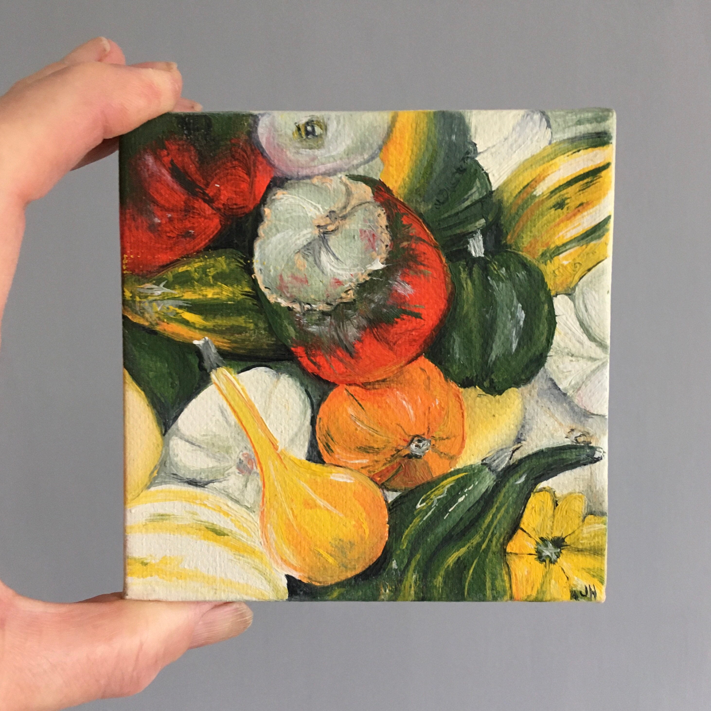 Gourds Oil Painting on Mini Canvas Etsy UK
