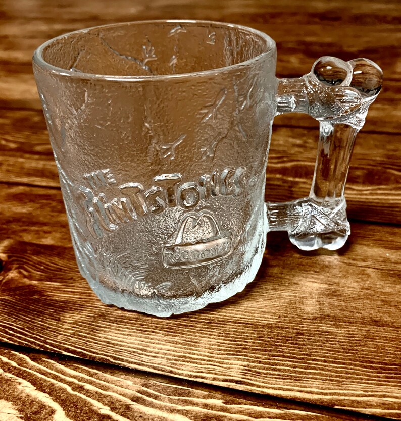 McDonalds Flintstones Glass Mug 1993 Etsy