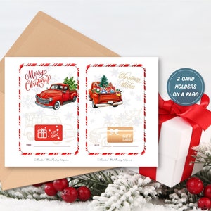 Rustic Old Truck Gift Card Holder Set of 2-Old Farm Trucks-Vintage Vehicles-Antique Vehicle-Christmas Gift Card Holder-2 5x7 Cards Per Page