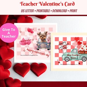 Cartes de Saint-Valentin pour l'enseignant/l'école à la maison/la garderie/la Saint-Valentin à imprimer pour l'école/la salle de classe la Saint-Valentin/téléchargement instantané