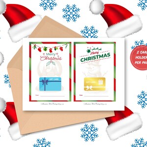 Christmas Gift Card Holders/2 5x7 Cards Per Page/Digital Download/Gift Card Holders for Christmas/Holiday Gift Card Holders
