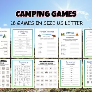 Camping Game Bundle/Camping Activities for Kids & Adults/Camp Party/Campfire Pages Bingo/Printable/Camping Games Bundle/Maze Coloring