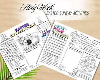 LDS Holy Week Activity Placemats: Easter Bible Study (PDF Pattern) Easter Story Coloring, Sunday School Craft