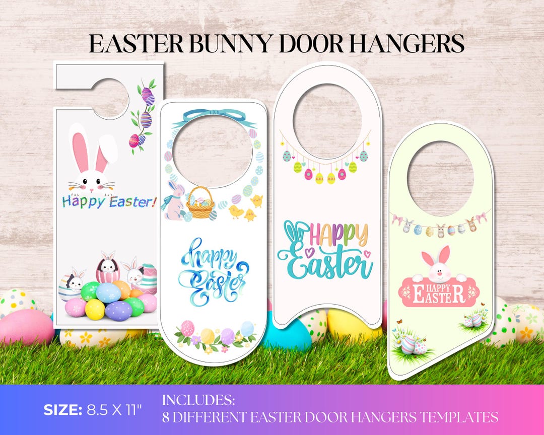 Easter Bunny Stop Here Door Hanger Bundle: DIY Template (digital ...