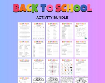 Back to School Games Bundle: Icebreaker Activities, Printable Worksheets (Digital Download) First Day of School Games