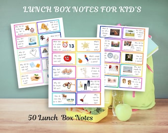 Printable Lunchbox Joke Notes for Kids - 50 Count (Digital Download)
