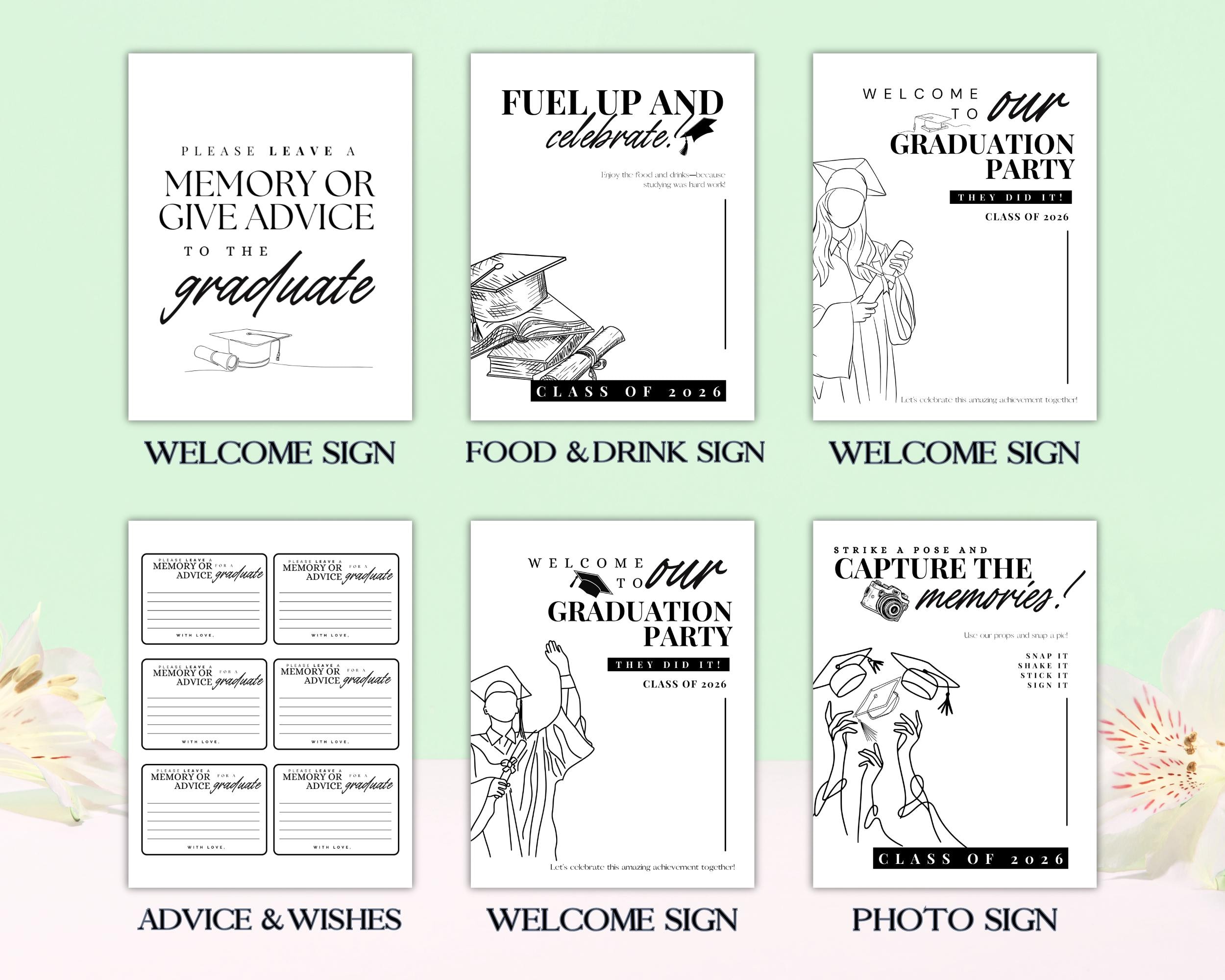 Modern Graduation Sign Bundle, Printable Graduation Signs, Graduation ...