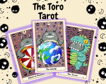 Toro Tarot Deck / anime/anime tarot deck, cartoon, 78 Tarot Cards, Tarot meanings, Beginner's Complete Card Deck, Magic Divination Tools