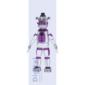 Funtime Freddy-inspirerad Cosplay Pepakura-mall - EVA-skumrustningsmönster