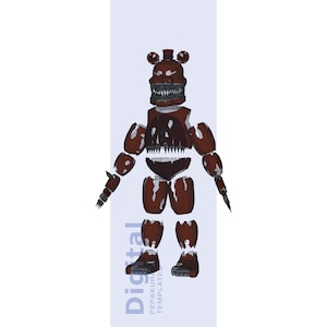 Nightmare Fredbear-inspirerad Cosplay Pepakura-mall - EVA-skumrustningsmönster