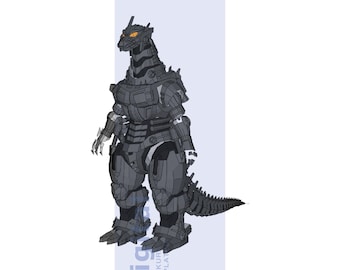 Modello Pepakura cosplay ispirato a Mechagodzilla Kiryu - Modello di armatura in schiuma EVA