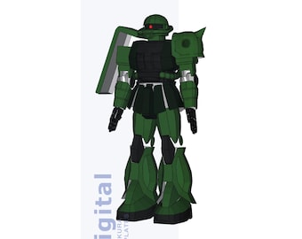 Modello Pepakura Cosplay Zaku II Gundam - Modello armatura in schiuma EVA