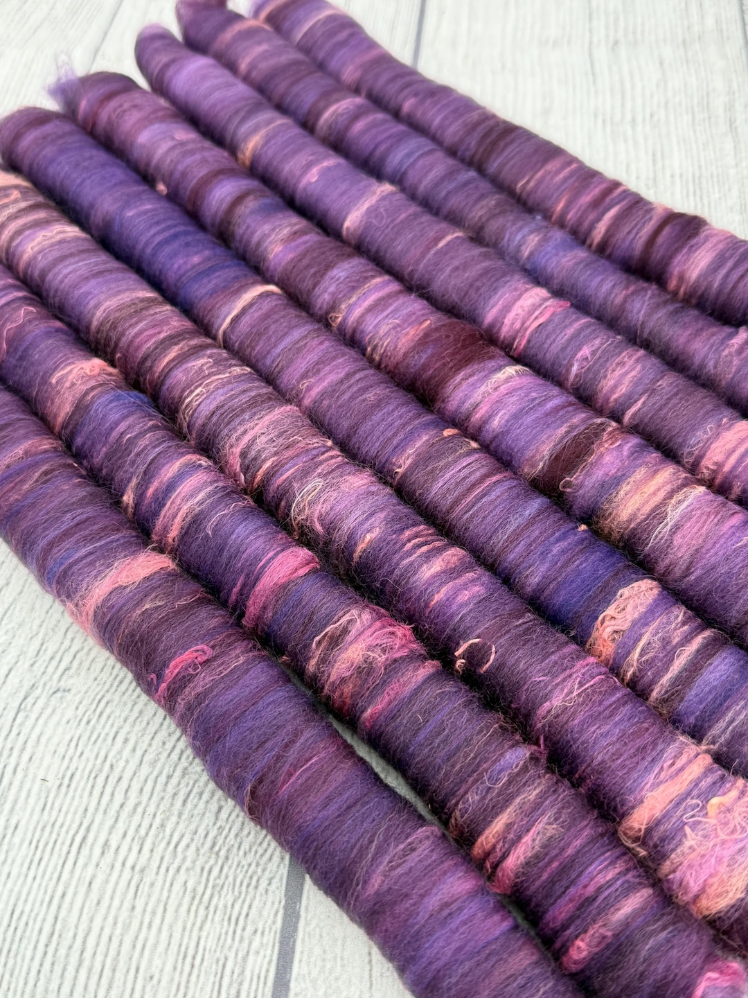 Rolag Set for Spinning, Yarn, Purple/pink - Etsy