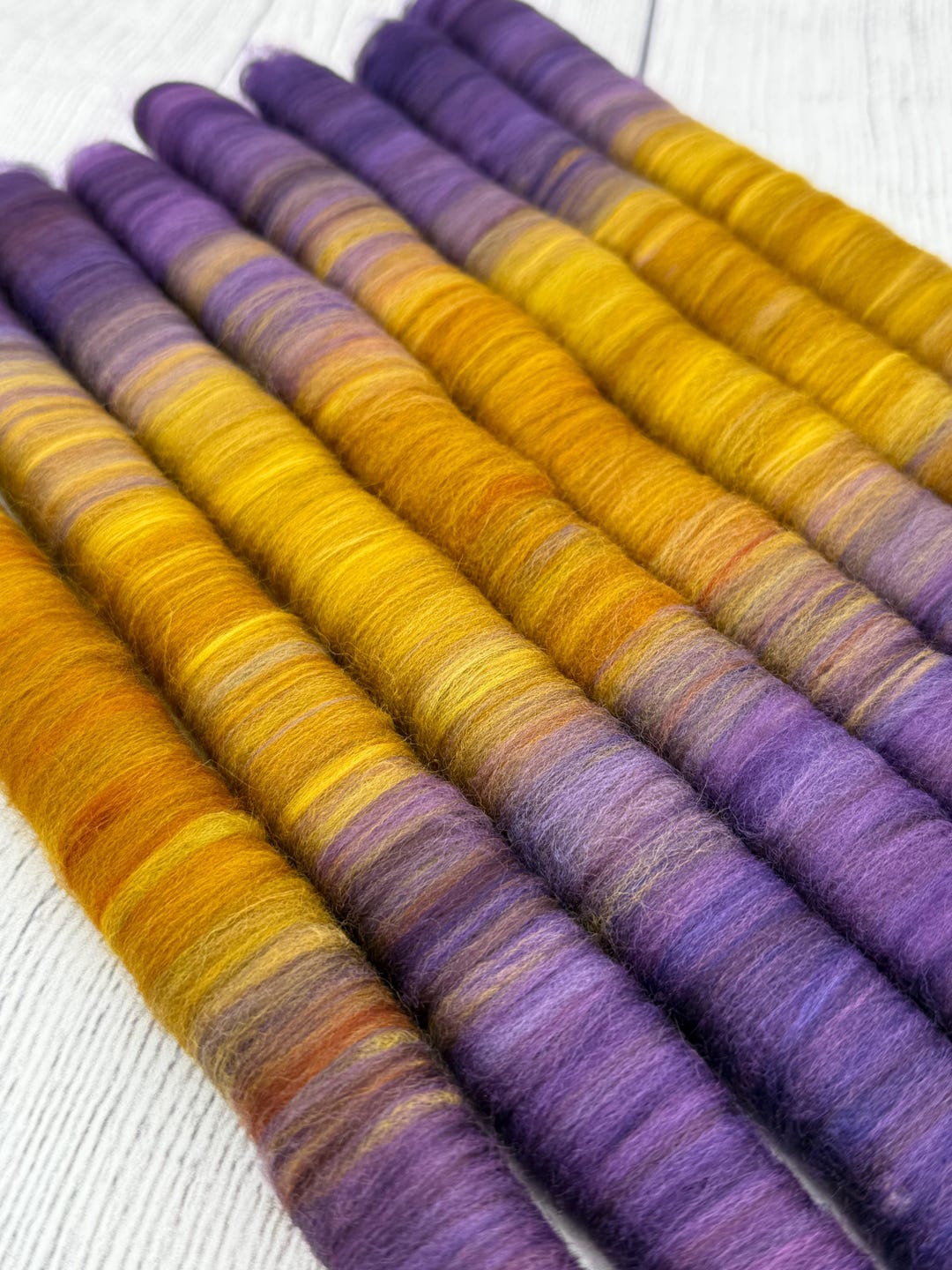 Rolag Set for Spinning, Yarn, Purple/gold - Etsy