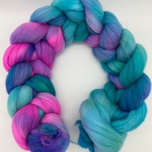 Hand Dyed Roving for Spinning, Yarn, “Rizz”