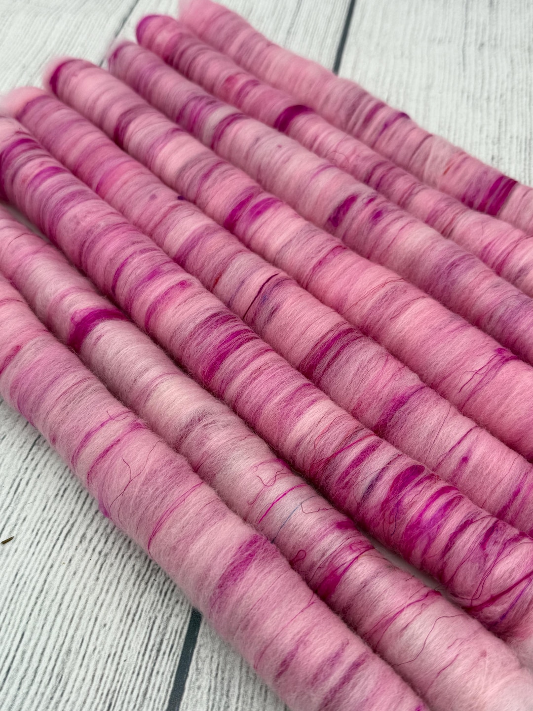 Rolag Set for Spinning, Yarn, Pink - Etsy