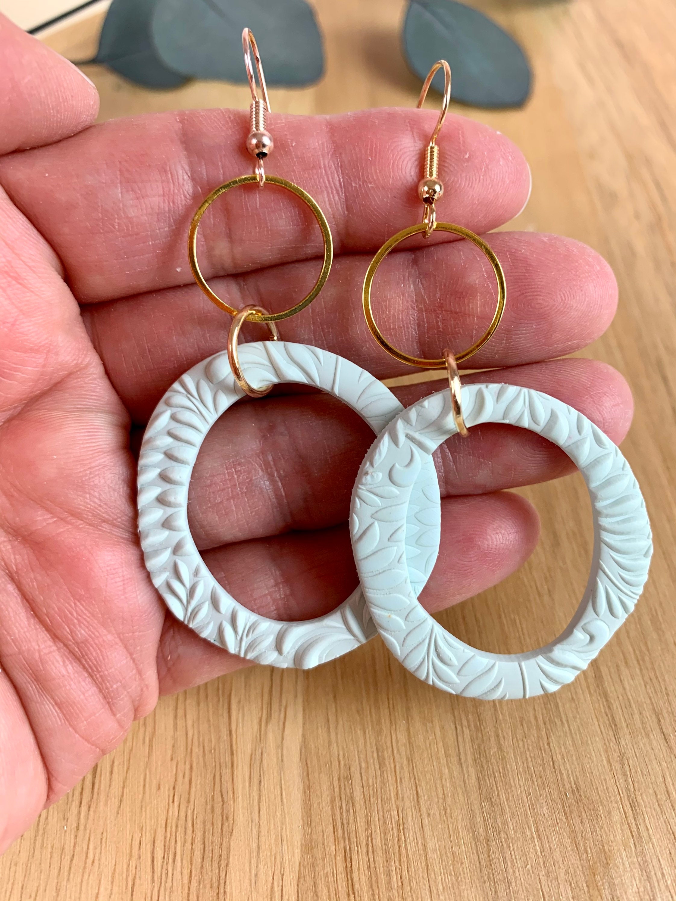 Abstract hoop earrings polymer clay earrings handmade Etsy