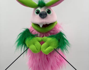 Swazzle Pup-Pet Hand Puppet Pink & Green