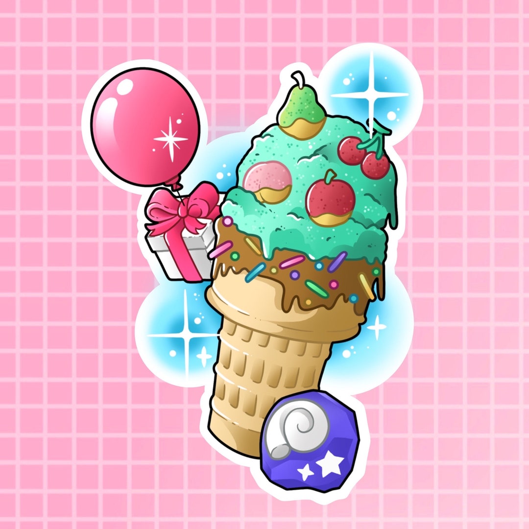Animal Crossing Ice Cream Sticker Etsy