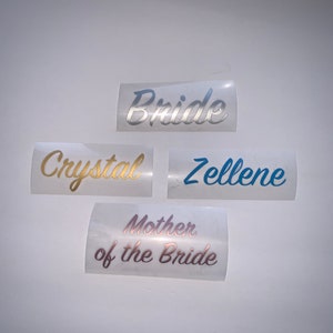 Custom Wedding Heat Transfer Vinyl, Custom Name Iron on Decal, Custom Decal, Iron On Decal, Heat Transfer Decals, Name Decal, Personalized