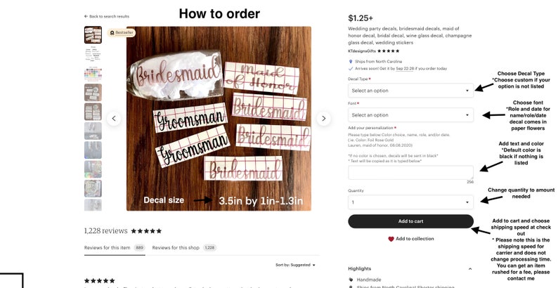 Peut inclure: Autocollants pour f&ecirc;tes de mariage avec des mots comme "Bridesmaid" et "Groomsman" dans diverses polices. Les d&eacute;calcomanies mesurent 8,9 cm sur 2,5-3,3 cm. Le texte est en or rose et noir.