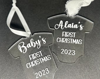 Premier ornement de Noël de bébé, cadeau de nouveau bébé personnalisé, ornement acrylique, ornement souvenir de bébé, ornement personnalisé, ornement de bébé personnalisé