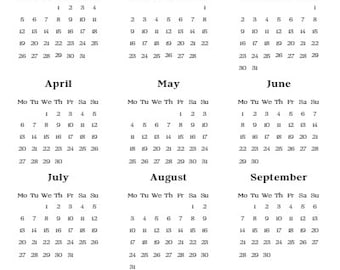 Dated July 2026 Minimalist Monthly Calendar Printable PDF| Instant Digital Download | Dated Monthly Planner 2026 | Sunday, Monday Start