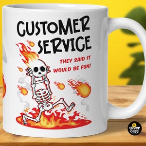 Funny Customer Service Rep Mug | Call Center Hero Coffee Cup | Client Support Teacup | Customer Care Gift | Help Desk Office Present