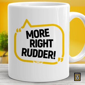 Más taza de timón derecho / Taza de café instructor de vuelo / Entrenamiento de vuelo / Taza de café piloto divertido / Regalo CFI CFII MEI