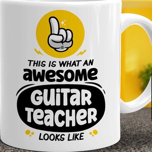 Guitar teacher gift, This is what an awesome guitar teacher looks like, Thank you appreciation mug, Guitar instructor tea cup