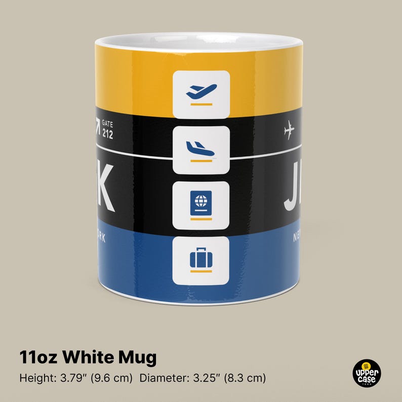 UppercaseTees JFK Airport Code Mug