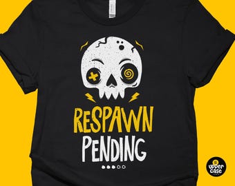 Respawn Pending Gamer Skull T-Shirt, Video Game Gift