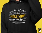 Phonetic alphabet hoodie, Pilot gifts, Airline captain hooded sweatshirt, Gift for student pilot aviation enthusiast