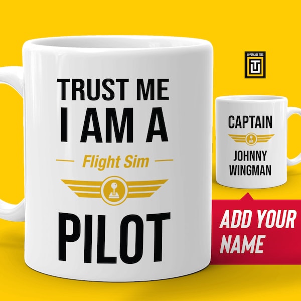 Trust me I am a flight  sim pilot mug, Gift for a flight simulator pilot, Personalized mug