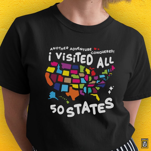 Visit All 50 States Shirt, 50 States Travel Challenge Tee, United States Travel Bucket List Tank, US Map Travel Hoodie, Wanderlust gift