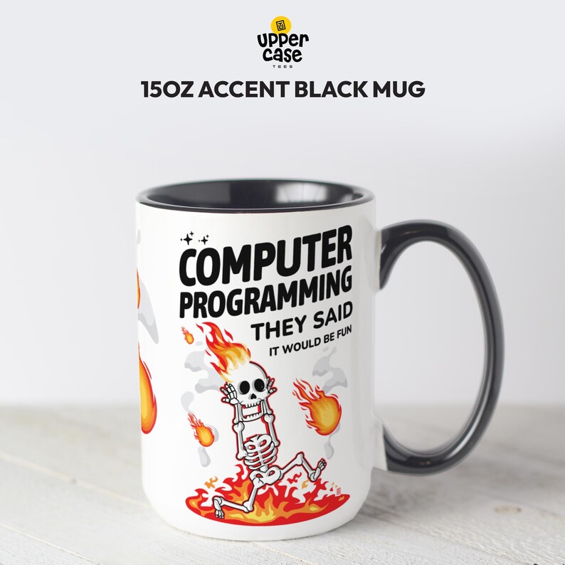 Grappige mok computerprogrammeur, cadeau softwareontwikkelaar 15 oz Accent (Black)