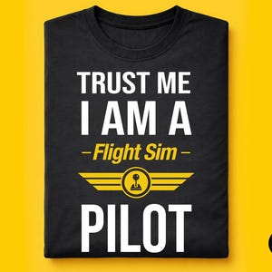 Flight Sim Pilot T-Shirt, Gamer Aviation Gift