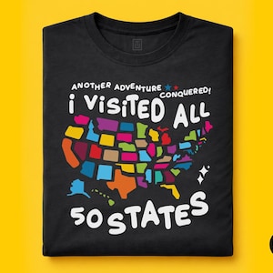 Besucht alle 50 Bundesstaaten T-Shirt, USA Reise Karte, Fernweh Geschenk