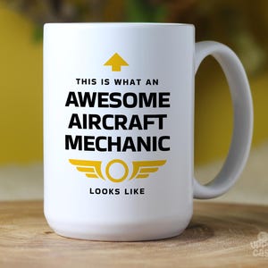 Personalized Aircraft Mechanic Mug – Funny Aviation Gift for A&P Mechanics, Custom Name Coffee Cup