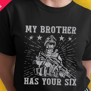 Army brother shirt, Military homecoming tee, Armed Forces appreciation, Proud Army Marine siblings, My brother has your six army sister