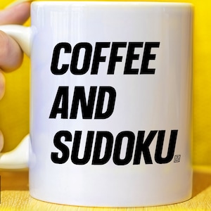 Sudoku mug, Gift for sudoku player, Sudoku fan coffee cup, Coffee and sudoku