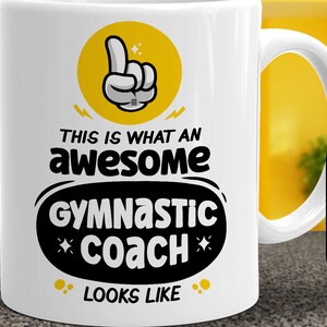 Regali per allenatori di ginnastica, regalo di ringraziamento, tazza di tè di apprezzamento, ecco come appare un fantastico allenatore di ginnastica, tazza di citazione divertente per l&#39;allenatore