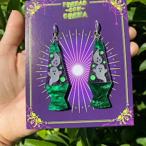 Spooky Ghost Lava Lamp Earrings | Acrylic Earrings