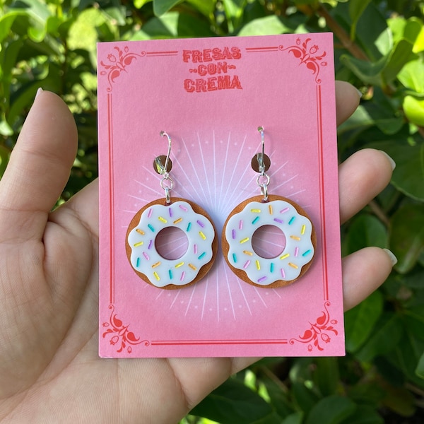 Mini Sprinkle Donut Acrylic Earrings