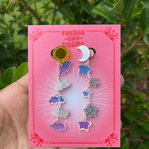 Sun & Moon Dangle Earrings / Acrylic Earrings