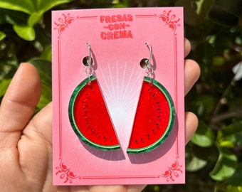 Watermelon Slices | Acrylic Earrings | Handcrafted | Small Gift | Summer Earrings