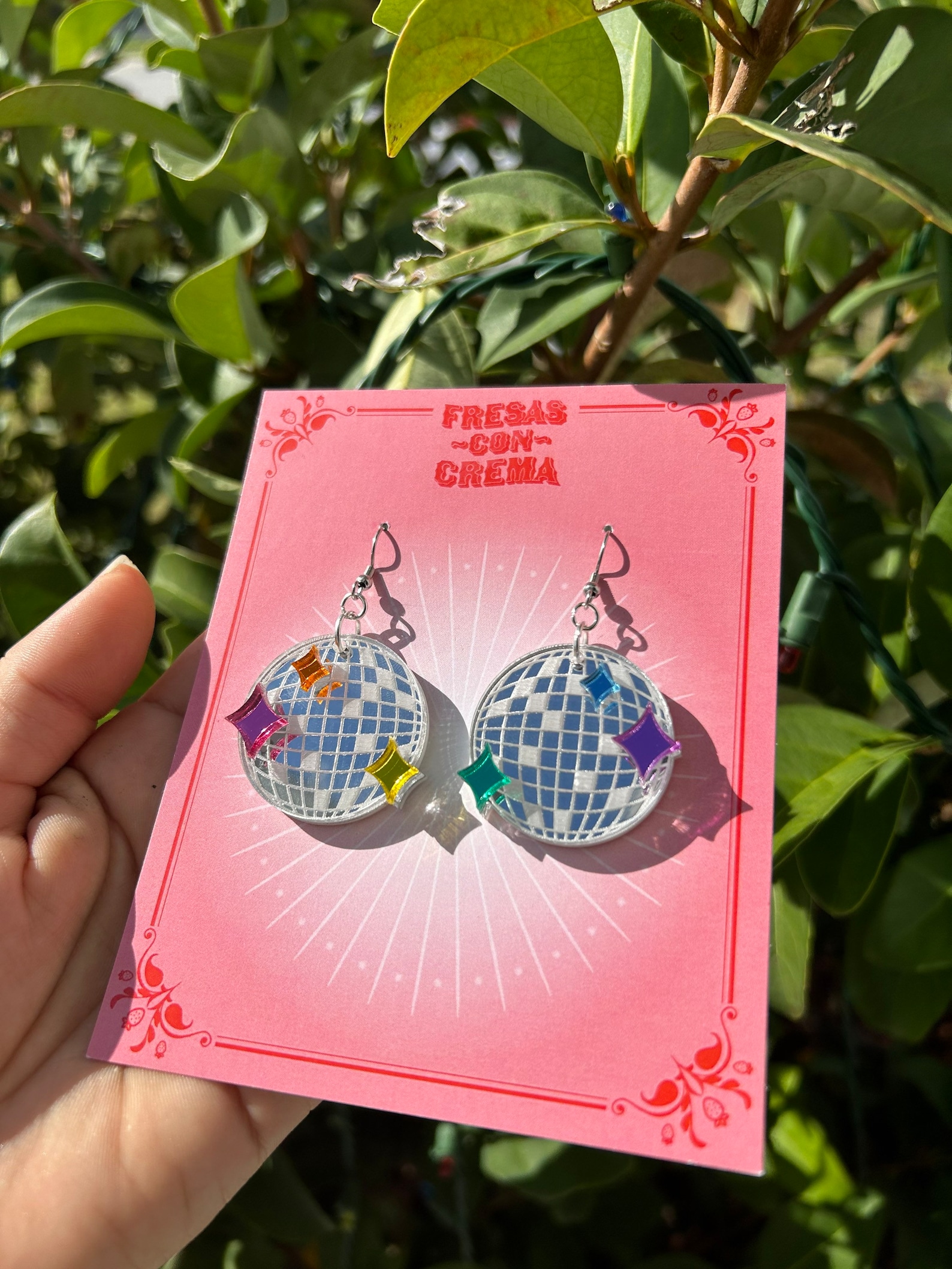 Disco Sparkle Earrings | Acrylic Earrings | Handcrafted | Small Gifts | Birthday | Jewelry | Accessories